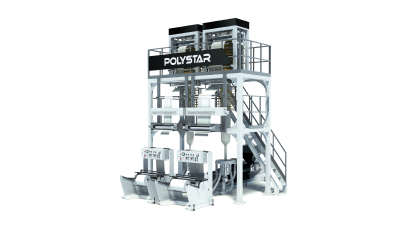 レジ袋製造用単層ツインダイヘッドタイプインフレーションフィルム成形機